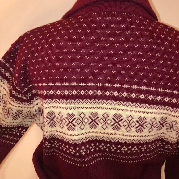 Steffner Sweater Womens Pure Wool Made In Austria Full Zipper Red Maroon - Picture 9 of 13